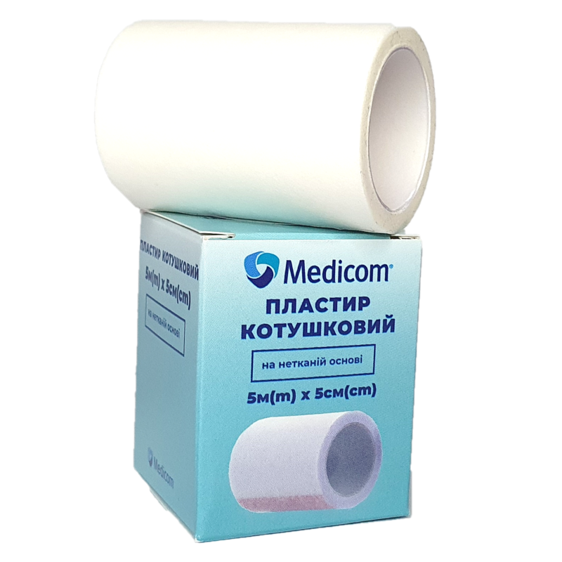 Пластир медичний котушковий MEDICOM® на нетканій основі, 5м*5см